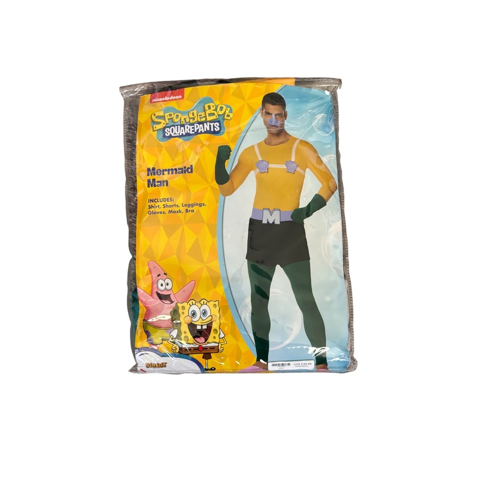 Spirit Halloween SpongeBob SquarePants Mermaid Man Costume Adult XL 6-Piece Set